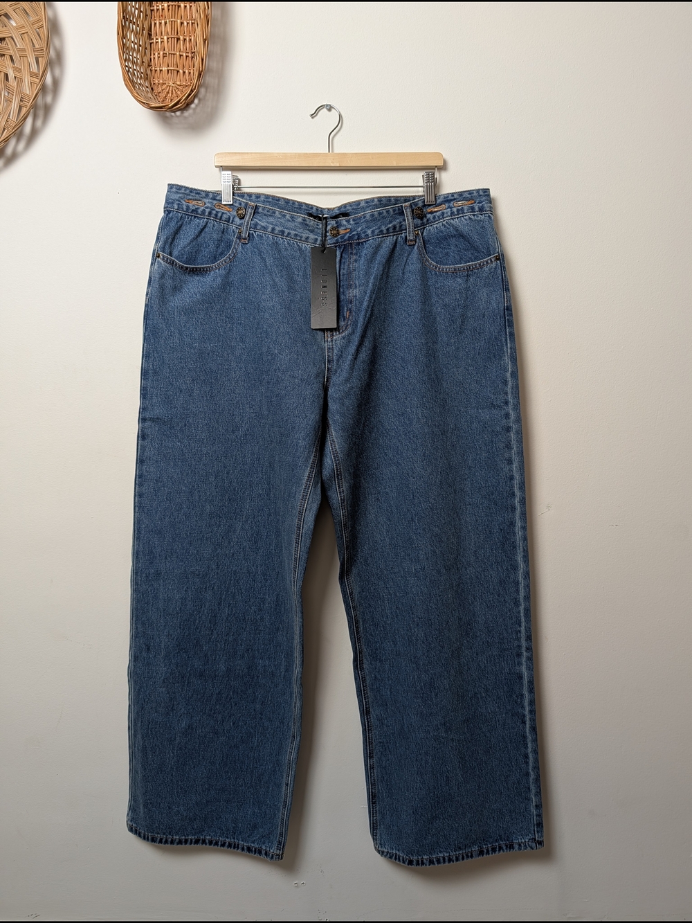 Lioness Relaxed Straight-Leg Jeans in Medium Blue
